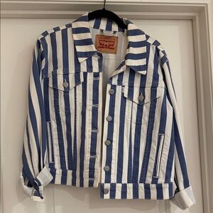 Levi’s - Blue and White Striped Denim Jacket